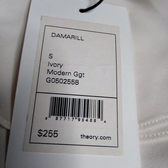 NWT Theory Damarill Ivory Modern Ggt Silk Top Sleeveless - Picture 3 of 7